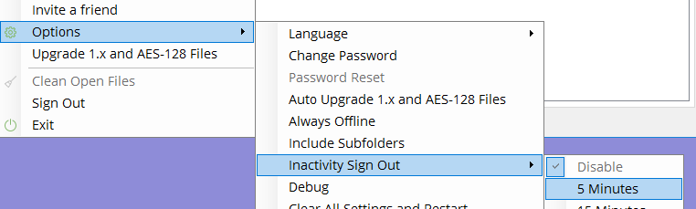 Inactivity Sign Out in AxCrypt